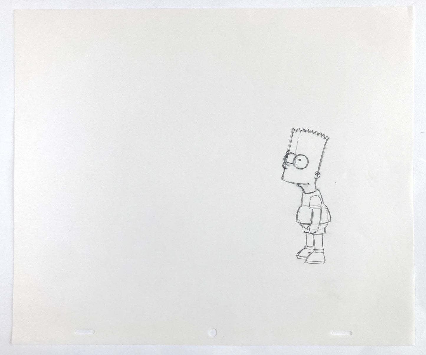 Original Animation Production Art Drawing of Bart from The Simpsons