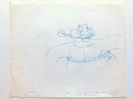 Original Animation Production Drawing of Obelix
