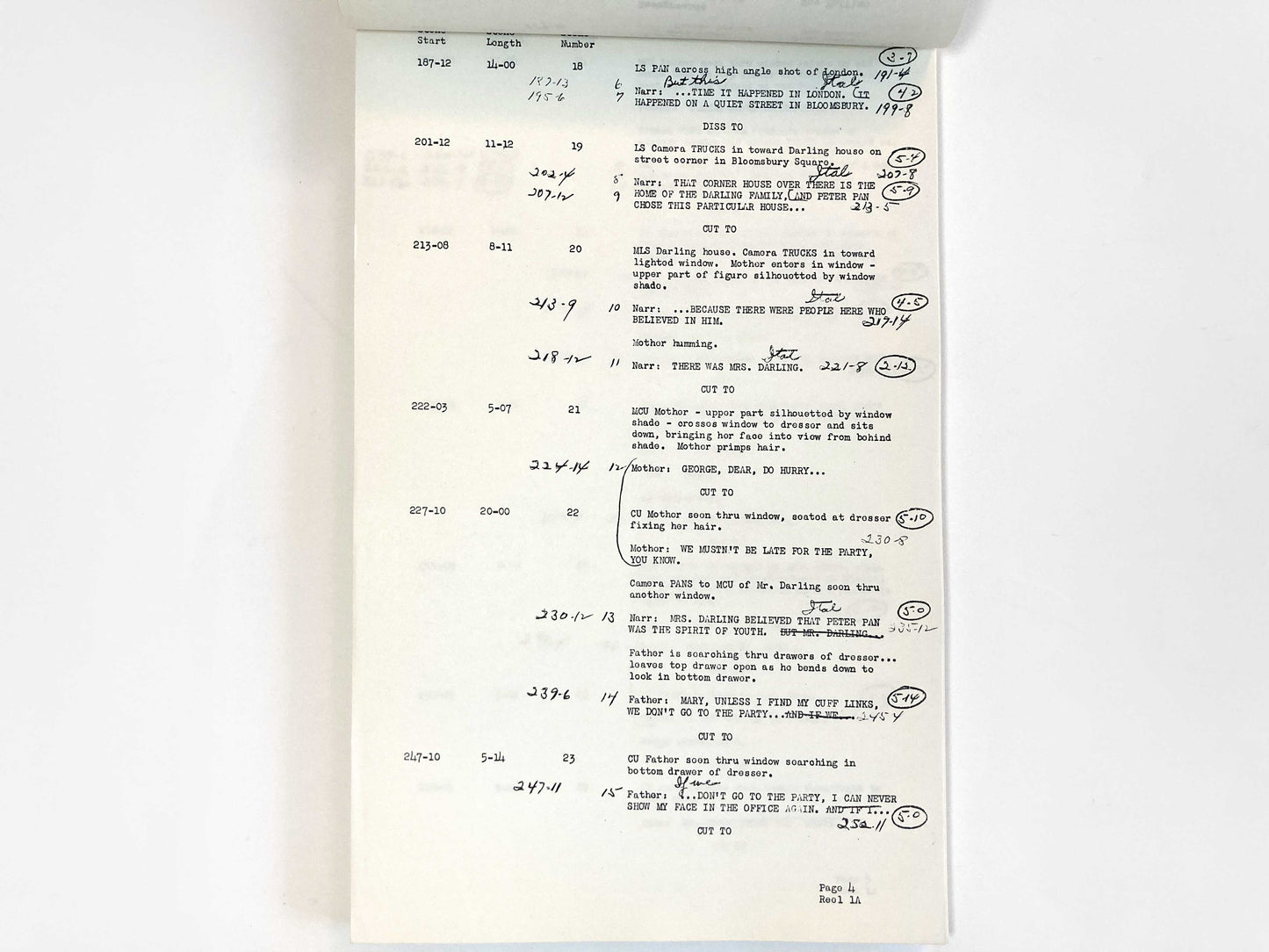 PETER PAN : Original 1953 Script from Walt Disney Productions