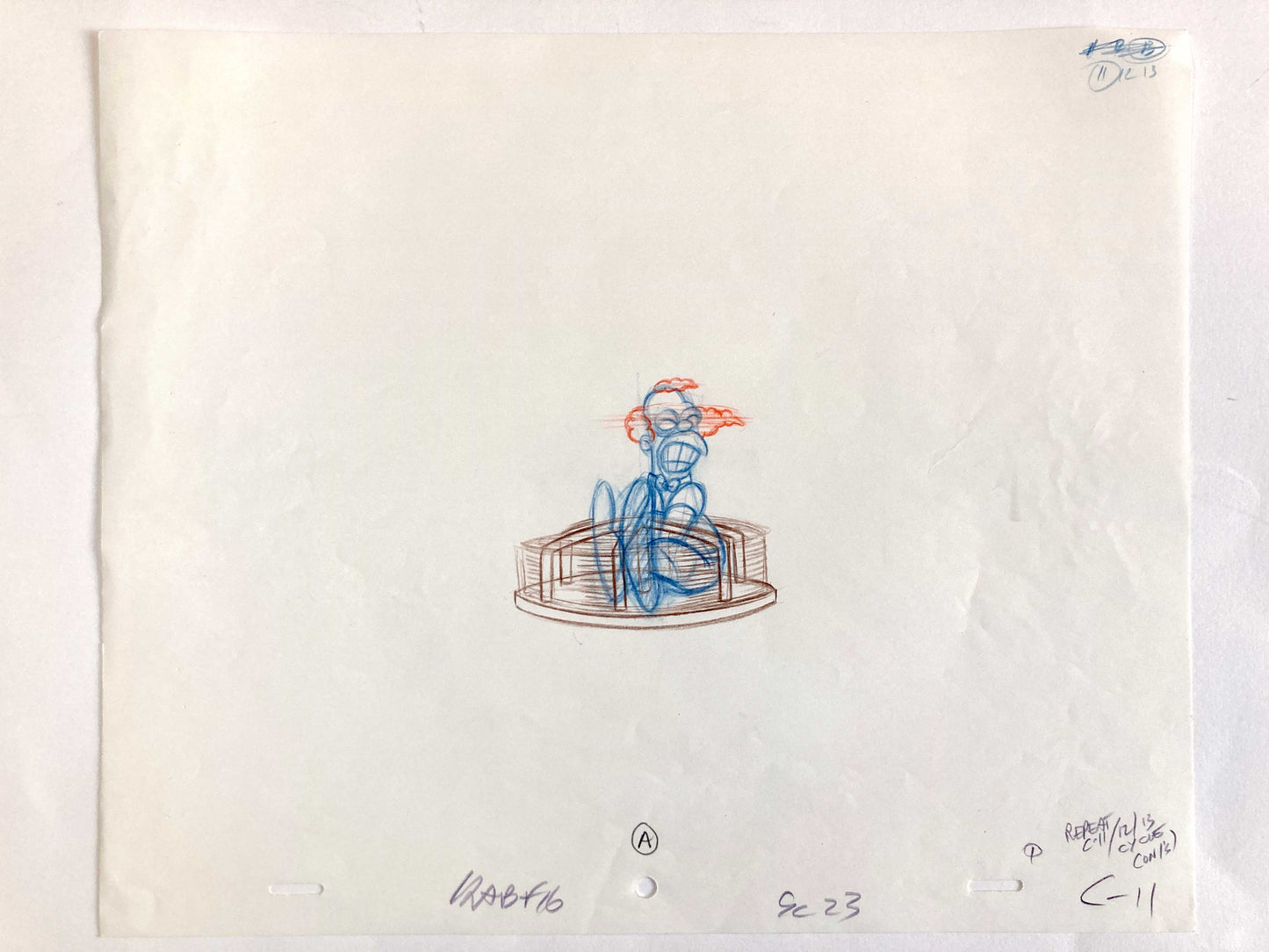 THE SIMPSONS : Original Animation Drawing of Krusty the Clown (2008)