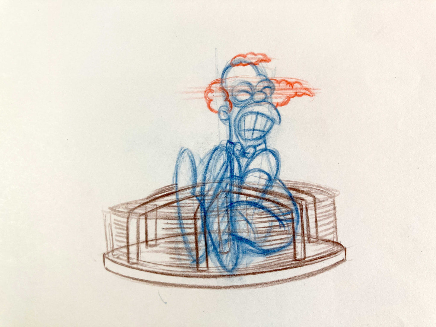 THE SIMPSONS : Original Animation Drawing of Krusty the Clown (2008)