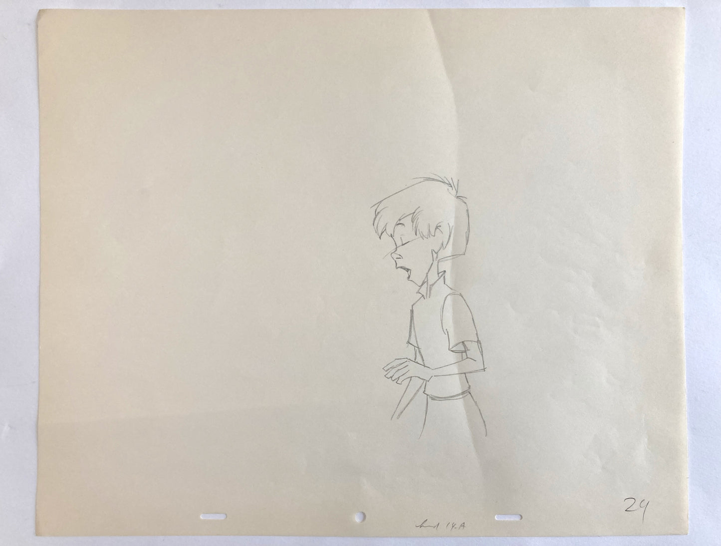 THE SWORD IN THE STONE : Arthur Original Animation Drawing (Walt Disney, 1963)