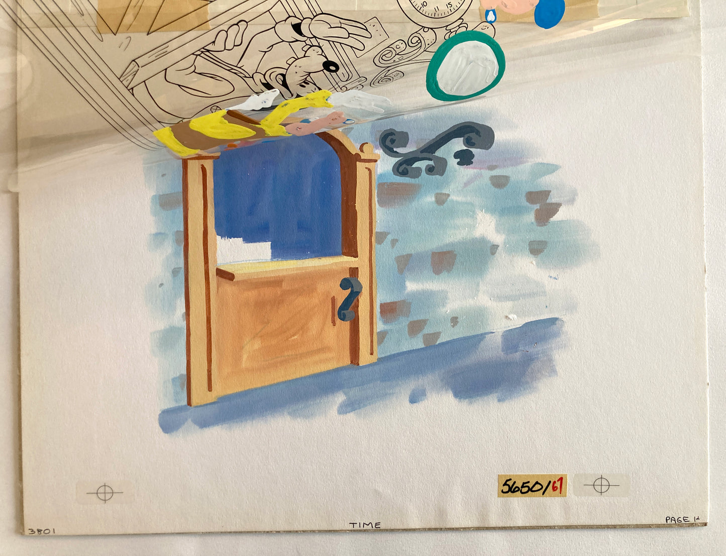 MICKEY & GOOFY : Original Cel and Hand-Painted background (Walt Disney, 1987)