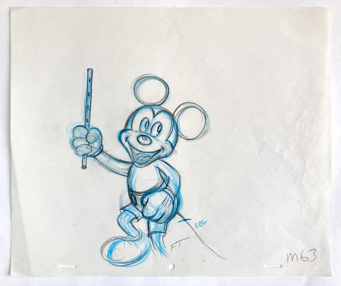 Original Animation Production Art Drawing of Mickey Mouse from a Tv Commercial