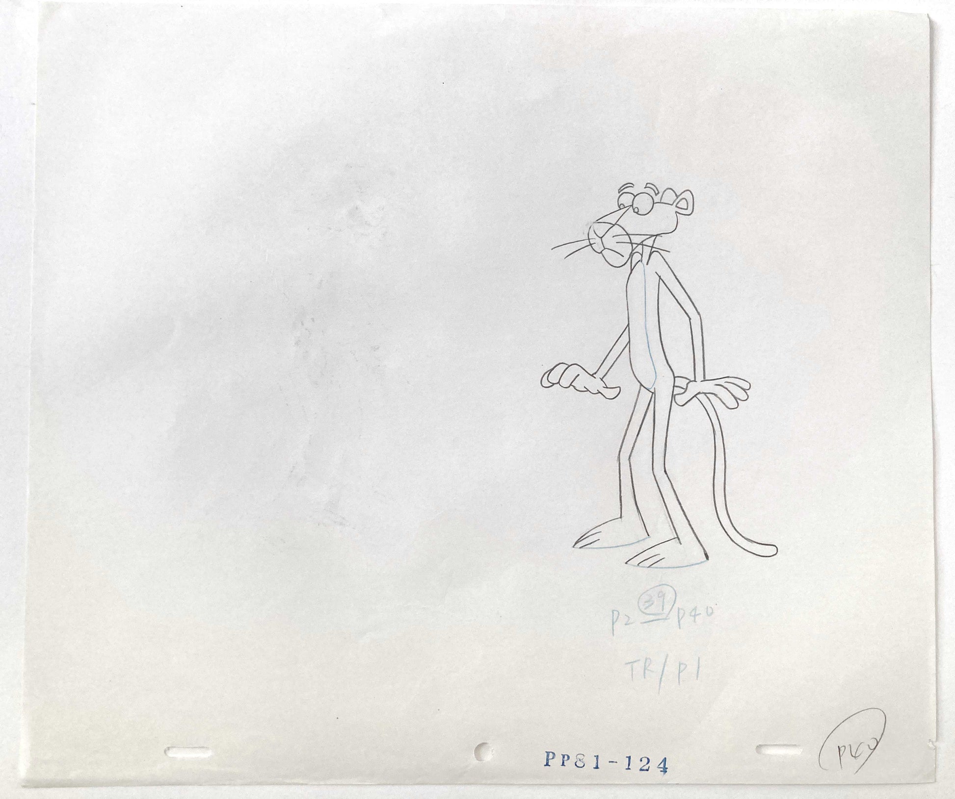 Original Animation Art Drawing of The Pink Panther