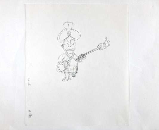 Original Animation Drawing of Bart from Tv Commercial