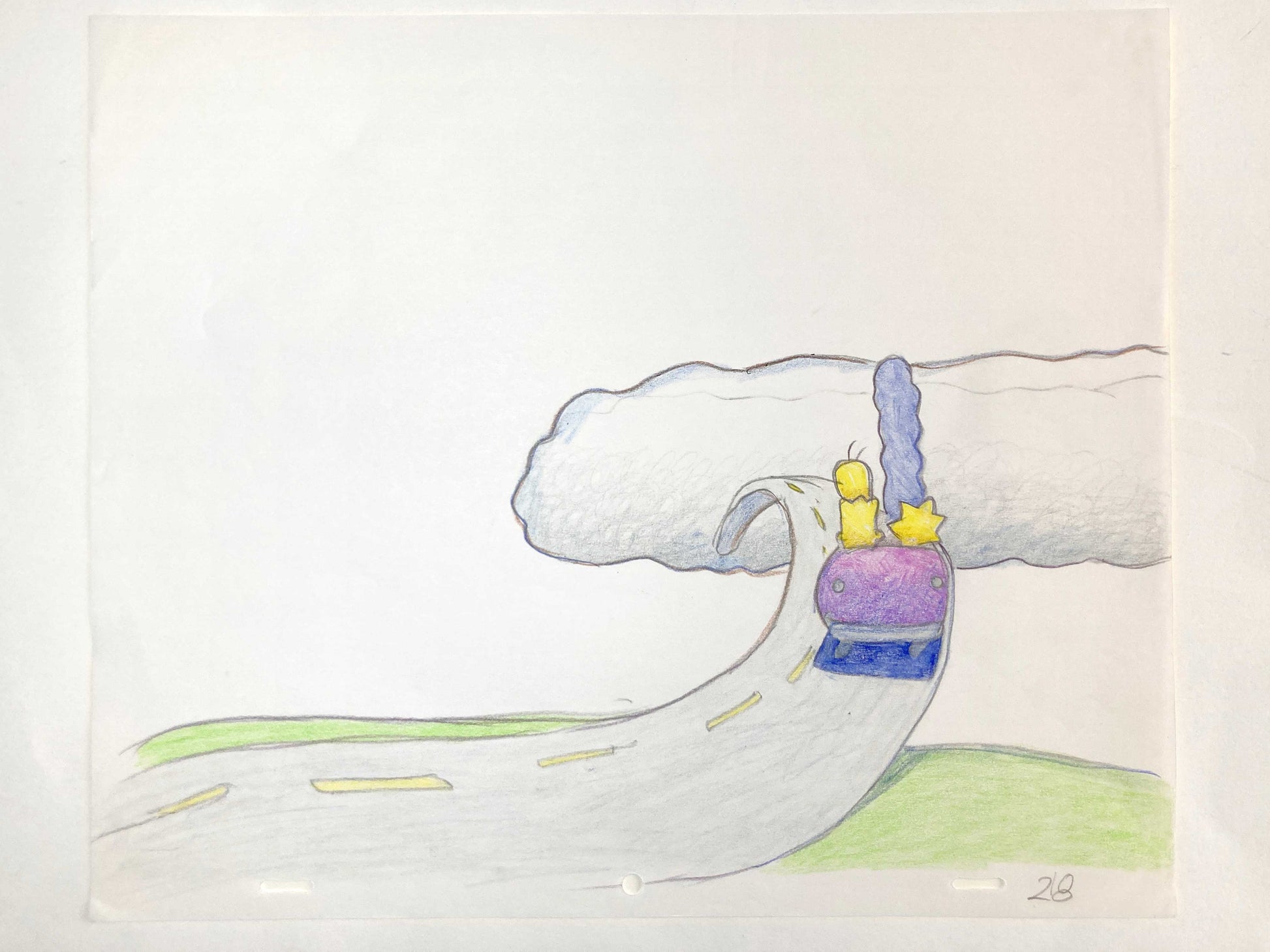 Original Animation Production Art Drawing from The Simpsons by Bill Plympton