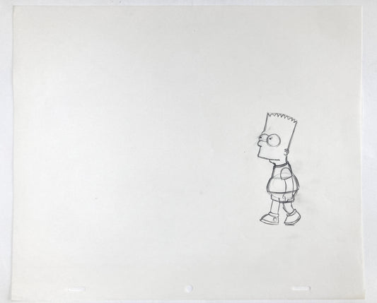 Original Animation Production Art Drawing of BART from The Simpsons