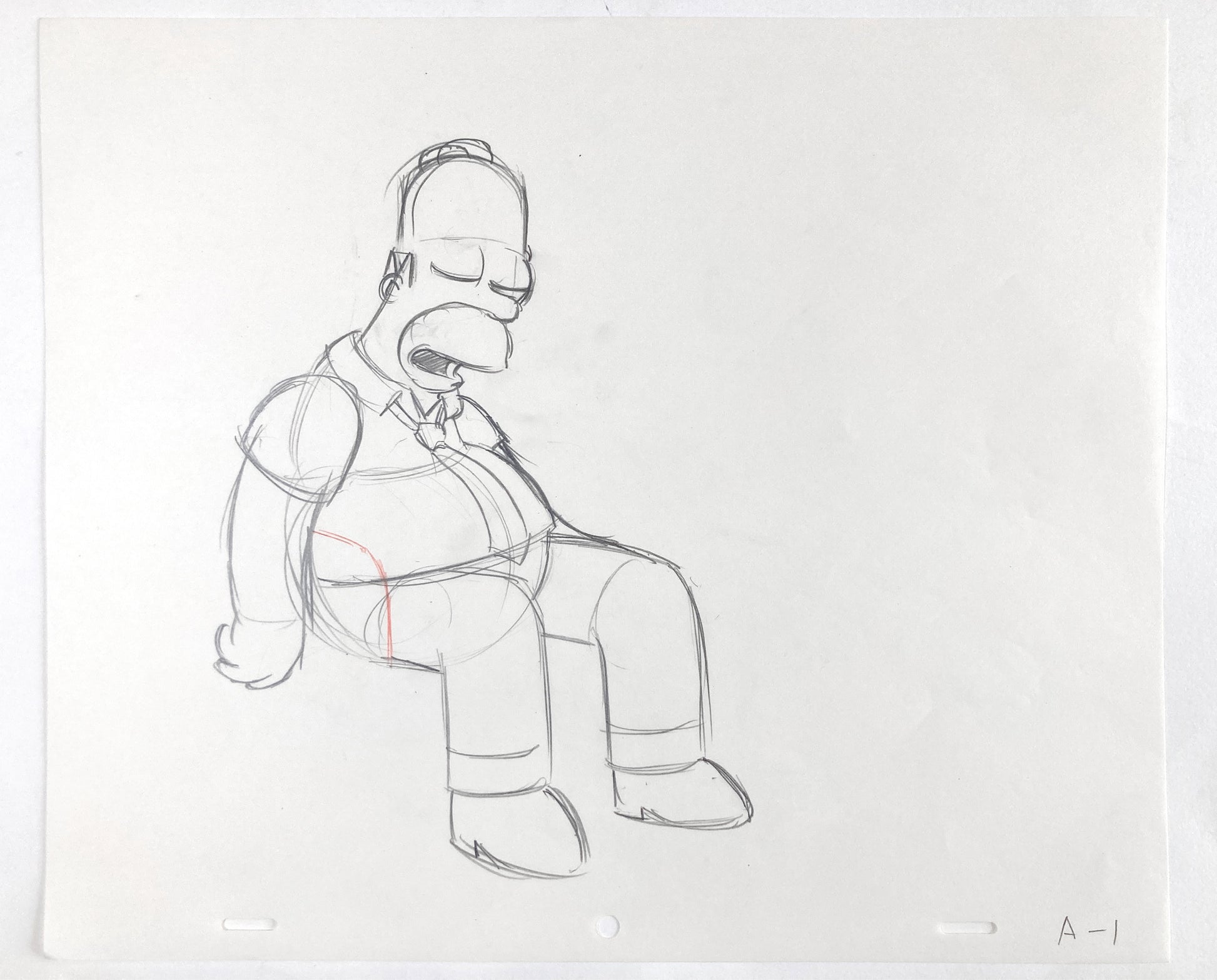 Original Animation Production Art Drawing of Homer from The Simpsons