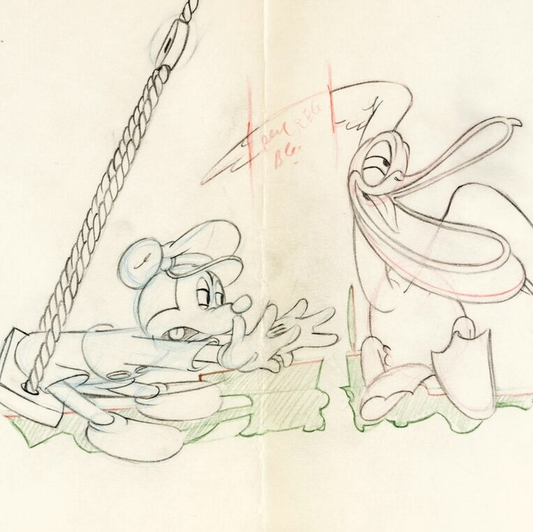 MICKEY MOUSE : Original Pan Animation Drawing (Walt Disney, 1940)