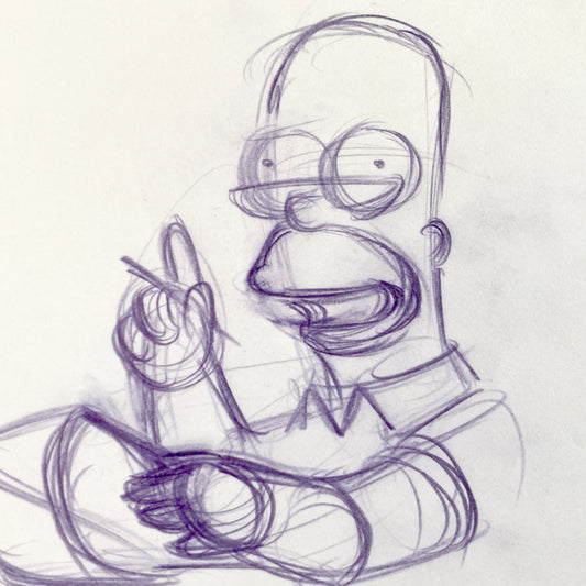 THE SIMPSONS : Original Animation Drawing of Homer Simpsons